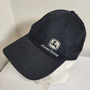 JOHN DEERE Hat Snapback Baseball Vintage Farm Cap Retro Dad Trucker Black